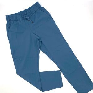 LULULEMON STRETCH HR 7/8 LONG JOGGER BLUE HIKING WALKING WORK TRAVEL PANTS 4